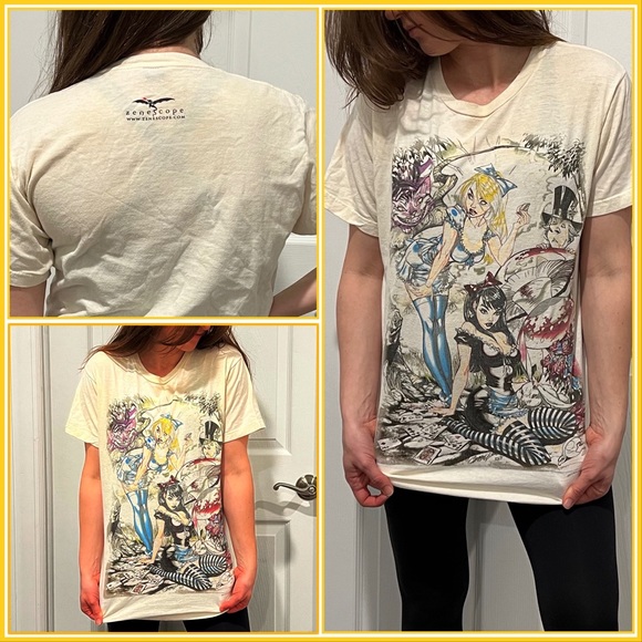 J Scott Campbell Alice In Wonderland Shirt Mens Size Medium - Picture 1 of 2